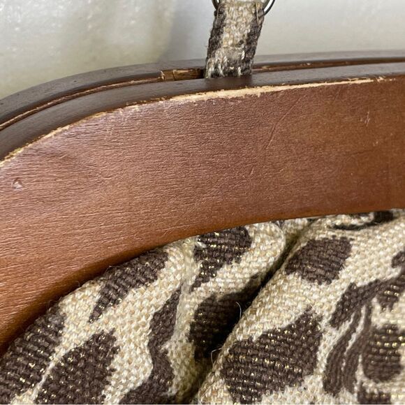 Vintage Sondra Robert’s Animal Print Crossbody or Shoulder Bag Purse Cream Brown - Picture 7 of 14